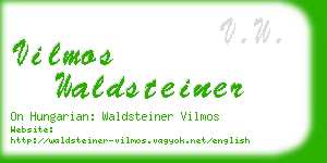 vilmos waldsteiner business card